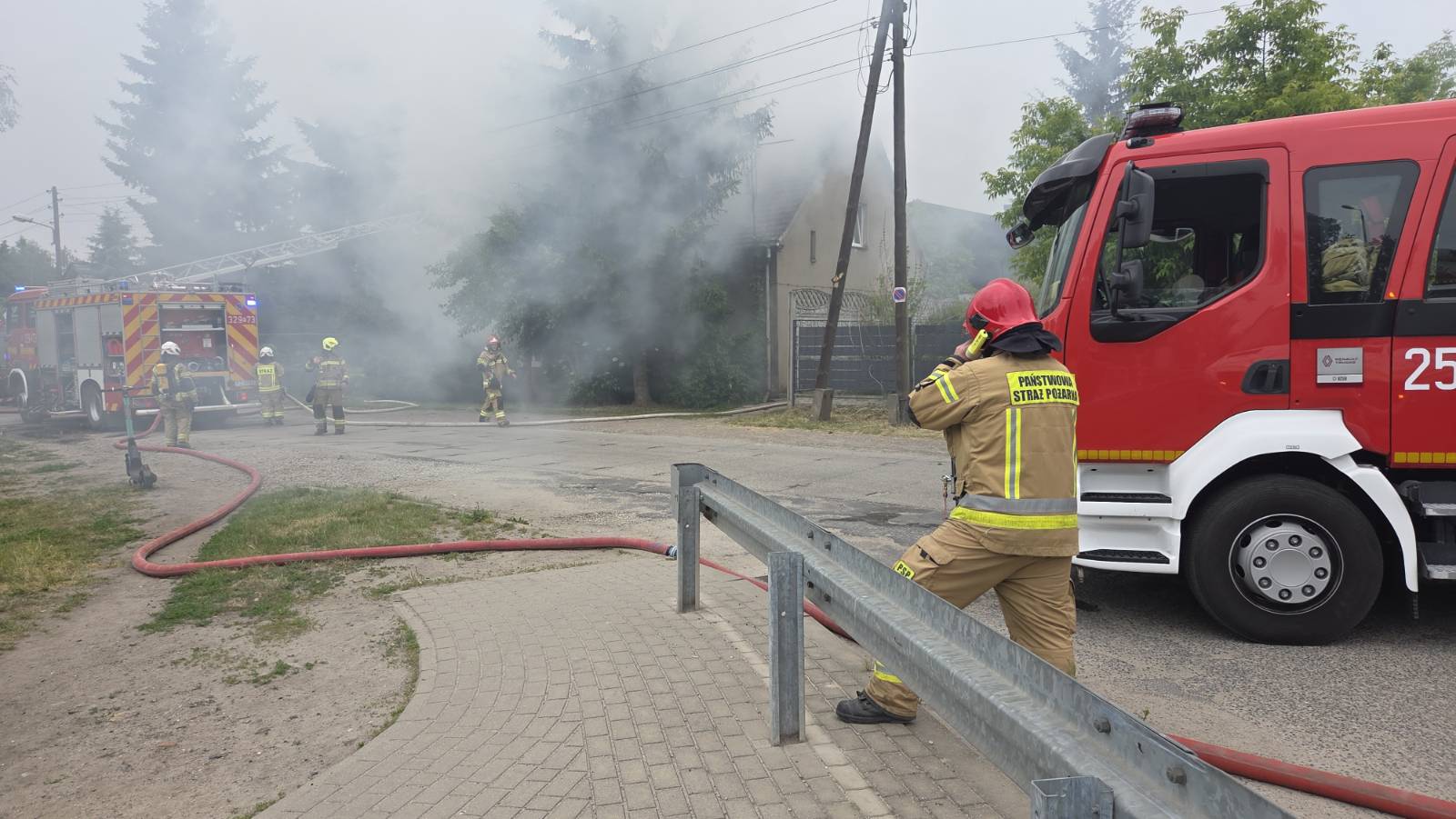 Pożar poddasza budynku przy Dworcowej